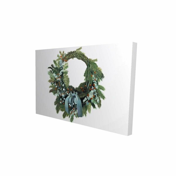 Fondo 20 x 30 in. Christmas Wreath-Print on Canvas FO2777303